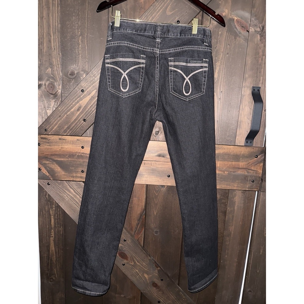Calvin Klein Jeans Womens Size 28 / 6 Skinny Leg Dark Wash Denim Pants Black